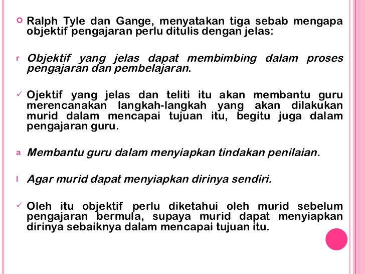 Objektif Pengajaran