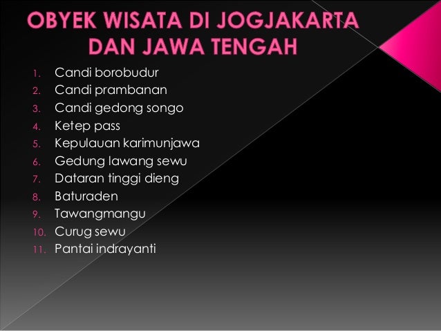 Objek Wisata Di Jawa Tengah Dan Diy