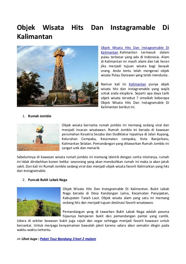 Objek Wisata Hits Dan Instagramable Di Kalimantan Objek Wisata Hits Dan Instagramable Di Kalimantan
