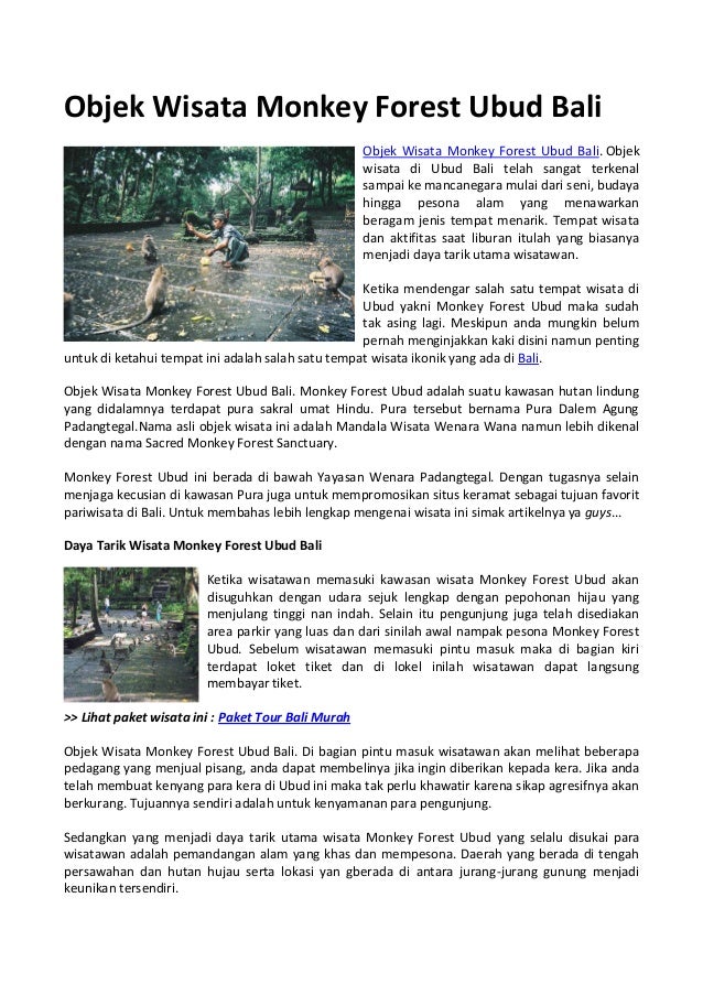 Objek Wisata Monkey Forest Ubud Bali Objek Wisata Monkey Forest Ubud Bali