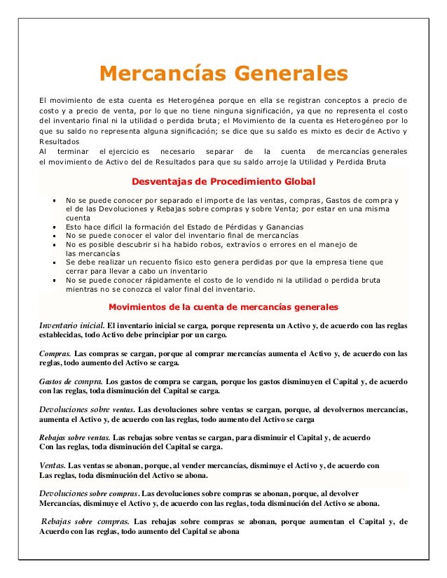 Mercancias Generales