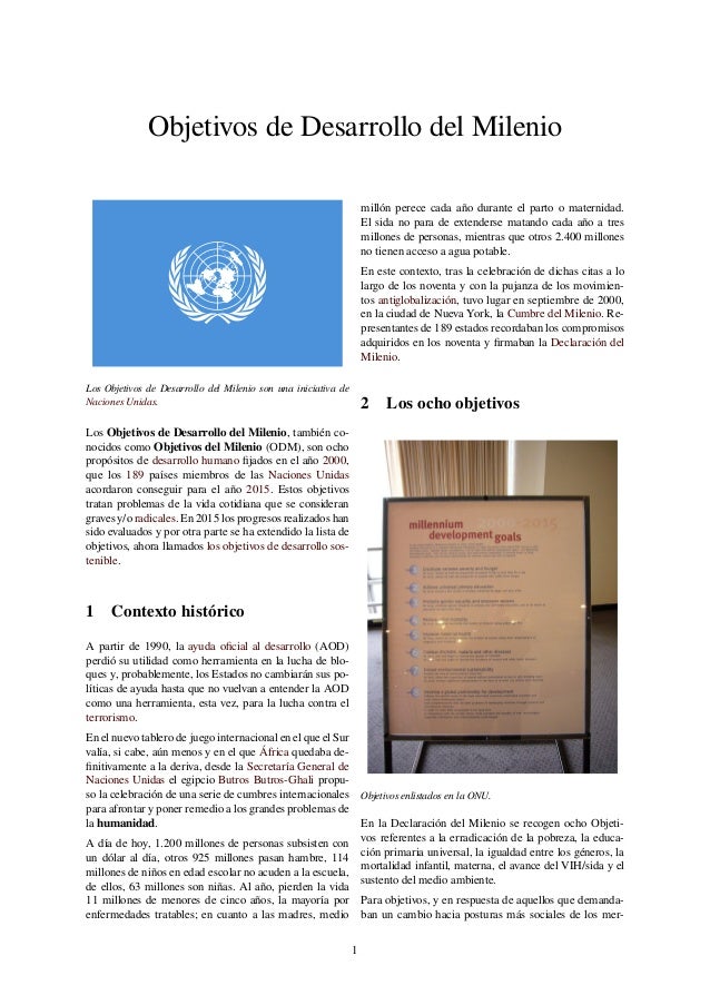 Objetivos de desarrollo del milenio