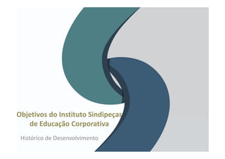 Objetivos do Instituto Sindipeças 
de Educação Corporativa
Histórico de Desenvolvimento
 