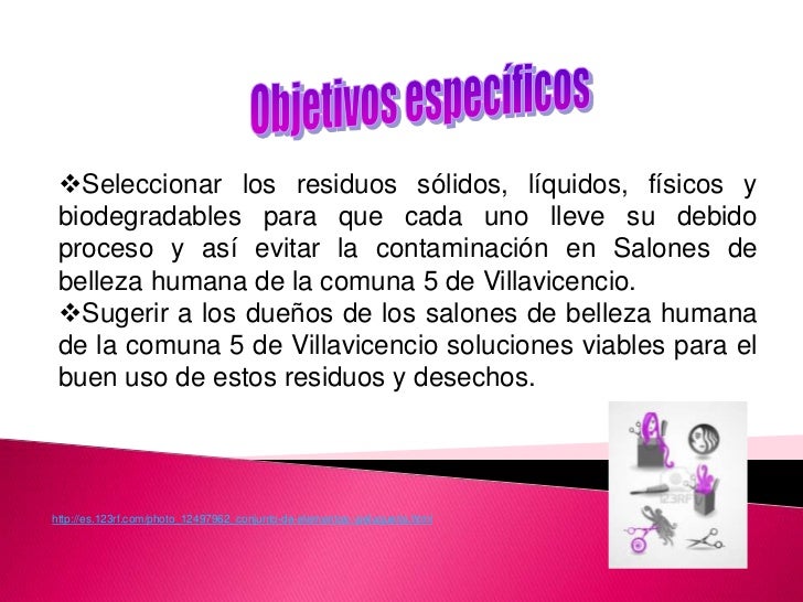 Objetivos salones de belleza humana de la comuna 5 de villavicencio