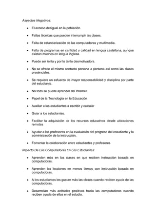 Objetivos tic en la edcacion