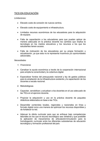 Objetivos tic en la edcacion