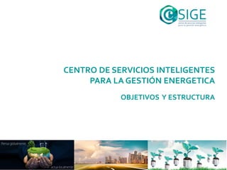 CENTRO DE SERVICIOS INTELIGENTES 
PARA LA GESTIÓN ENERGETICA 
OBJETIVOS Y ESTRUCTURA 
1  