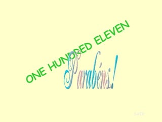 ONE HUNDRED ELEVEN SAIR 