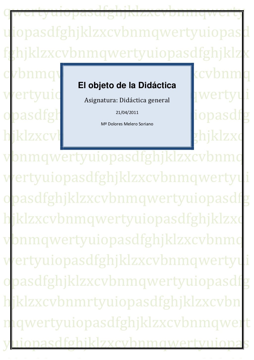 Objeto de estudio de didactica pdf