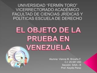 Alumna: Vianna M. Briceño F.
C.I: 25.587.450
Sección: SAIA - B
Prof. Keydis Perez
 