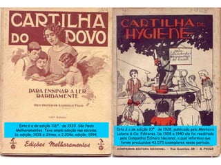 Esta é a de edição 10ª.  de 1928, publicada pela Monteiro Lobato & Cia. Editores. De 1928 a 1940 ela foi reeditada pela Companhia Editora Nacional, a qual informou que foram produzidos 43.575 exemplares nesse período. Esta é a de edição 116ª.  de 1939. São Paulo Melhoramentos. Teve ampla adoção nas escolas. 1a. edição, 1928 e última, a 2.204a. edição, 1994.  