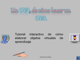 Tutorial interactivo de cómo
elaborar objetos virtuales de
aprendizaje
Liliana Socarraz Berty
 