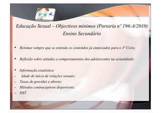 Obj minimos em edu sex