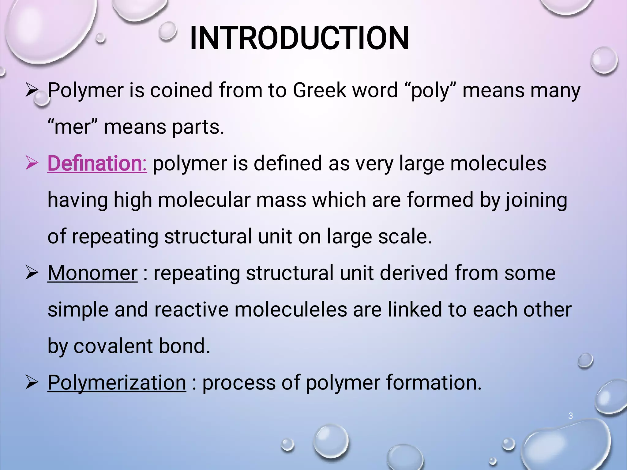 polymer in pharmacy and application of polymers | PDF