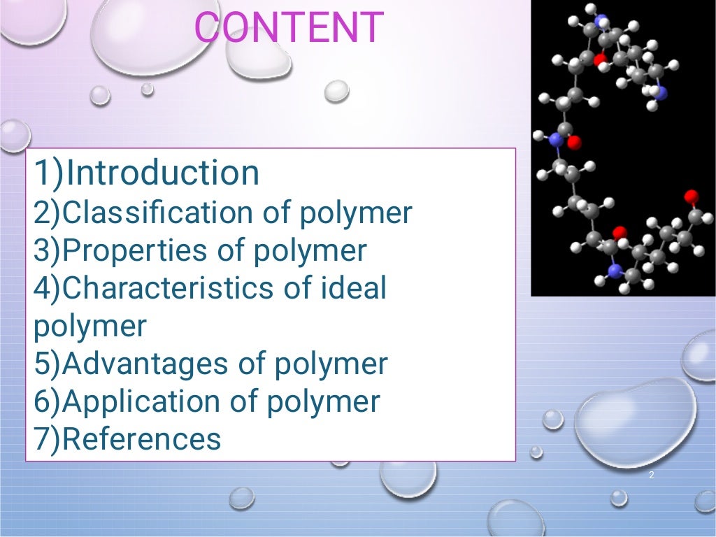 polymer in pharmacy and application of polymers
