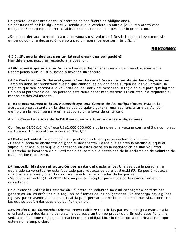 Declaración Unilateral De La Voluntad Ejemplo Ejemplo