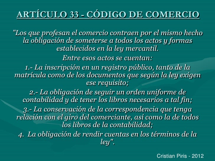 Obligaciones comerciante Obligaciones comerciante