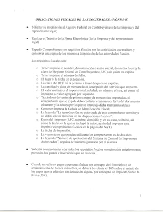 Obligaciones fiscales de las sociedades anónimas