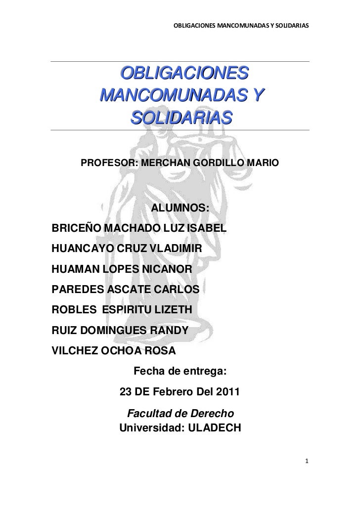Obligaciones grupo 1 primera unidad