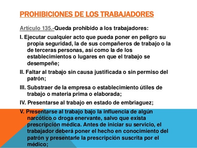 Obligaciones y prohibiciones de los patrones y trabajadores