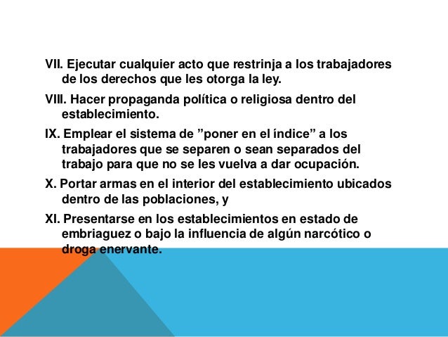 Obligaciones y prohibiciones de los patrones y trabajadores