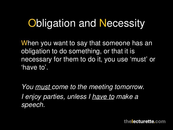 Obligation and Necessity