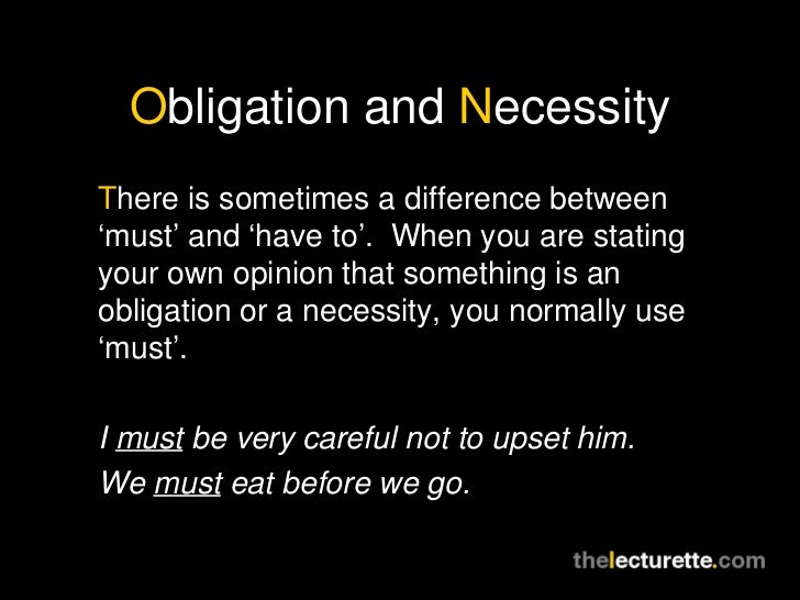 Obligation And Necessity