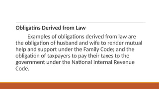 Obligatory Examples Introductions to Obligations and Contract | PPTX