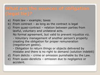 OBLIGATION AND CONTRACTS OBLIGATION AND CONTRACTS OBLIGATION AND ...