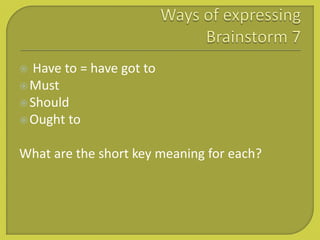 Obligation Necessity Advice With Brainstorm