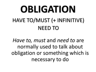Obligation Necessity Prohibition Advice