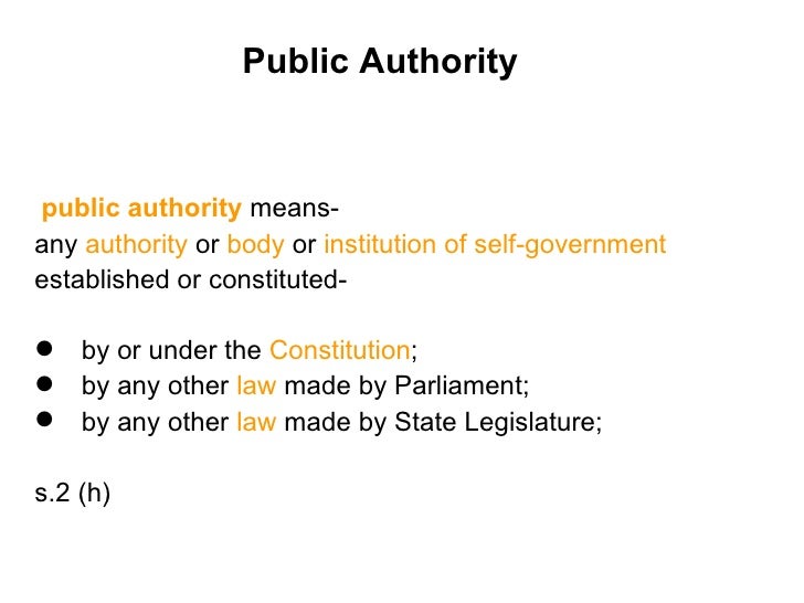Obligations Of Public Authorities