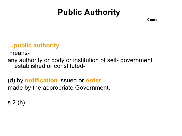 Obligations Of Public Authorities