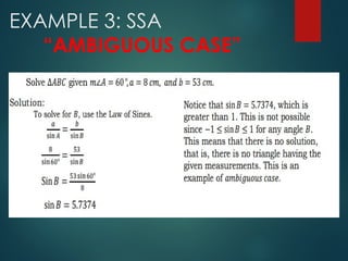 Oblique Triangles Using The Law of Sines and Law of Cosines.ppt