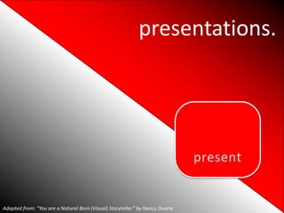 how effective is this presentation?
Image via Flickr user niallkennedy
Adapted from: “You are a Natural Born (Visual) Stor...