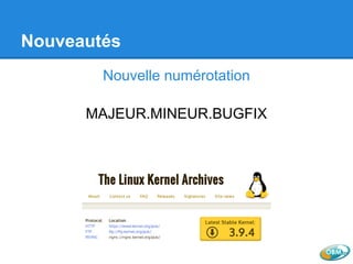 Nouveautés
Nouvelle numérotation
MAJEUR.MINEUR.BUGFIX
 