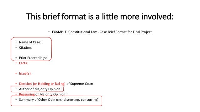how to brief a legal case example of a case brief