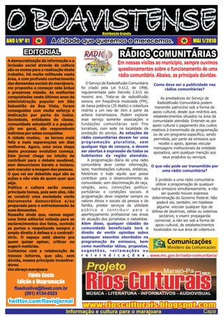 Distribuição Gratuita




EDITORIAL               RÁDIOS COMUNITÁRIAS
 