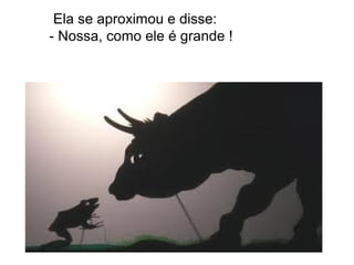 Ela se aproximou e disse:
- Nossa, como ele é grande !
 