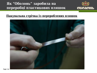 Як “Оболонь” заробила на
     переробці пластикових пляшок

    Пакувальна стрічка із перероблених пляшок




Page  11
 