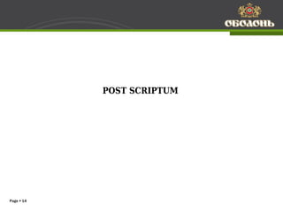 POST SCRIPTUM




Page  14
 