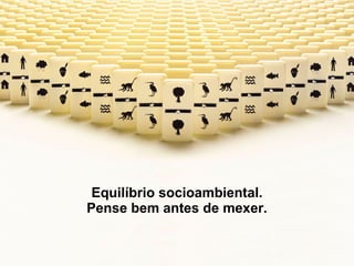Equilíbrio socioambiental. Pense bem antes de mexer. 