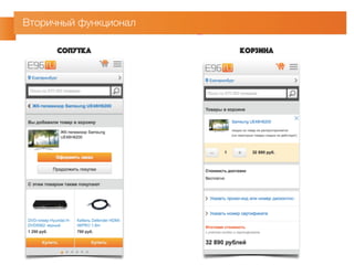 Вторичный функционал 
Сопутка Корзина 
 