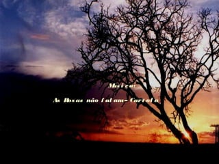 Mus i ca:
As Ros as não f al am– Cart ol a
 