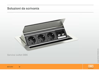 08.01.2013 39
CopyrightOBOBETTERMANN2012
Soluzioni da scrivania
Service oultet DBK
 