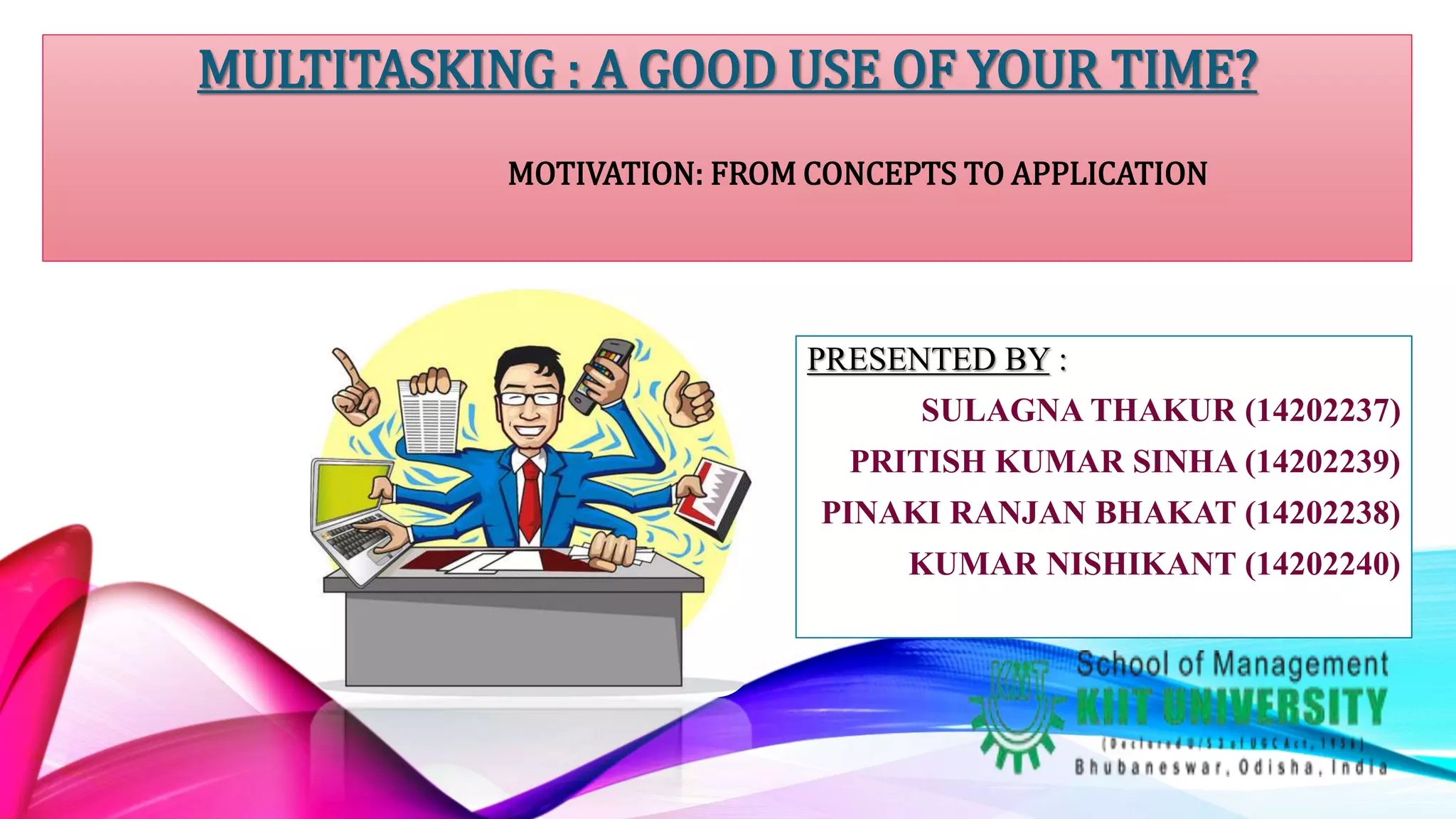 OB presentation on Multitasking from the concept of Motivation | PPT