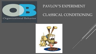 PAVLOV’S EXPERIMENT
CLASSICAL CONDITIONING
 