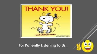 For Patiently Listening to Us..
 