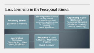 Basic Elements in the Perceptual Stimuli
 