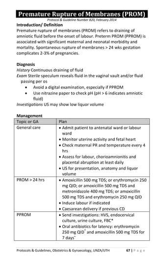 Comprehensive Obstetrics & Gynaecology Protocols and Guidelines for ...